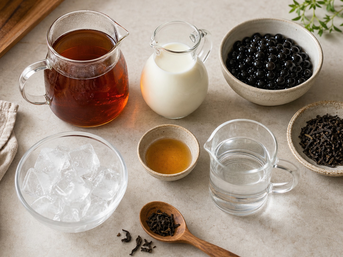 珍珠奶茶材料准备图