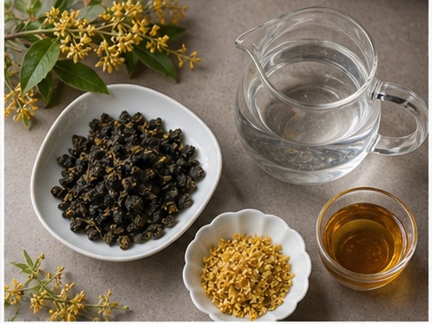 桂花乌龙茶材料准备图