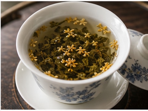 桂花乌龙茶步骤3:加入奶或风味