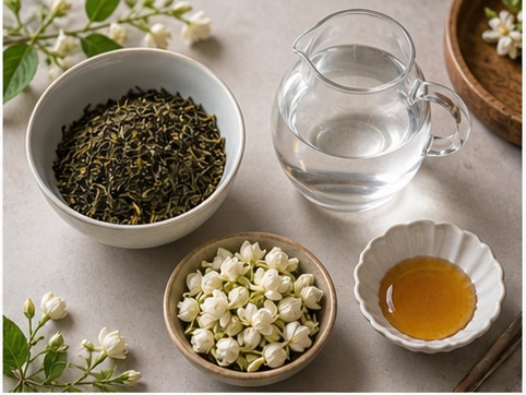 茉莉花茶材料准备图
