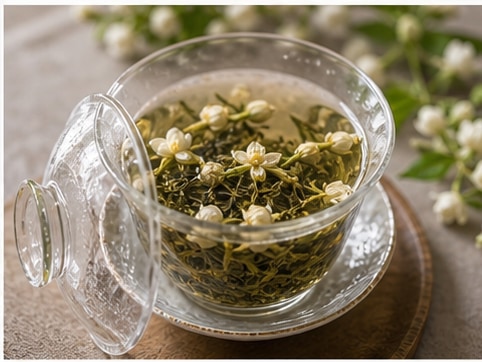 茉莉花茶步骤3:加入奶或风味