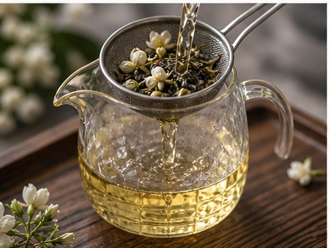 茉莉花茶步骤4:过滤调整