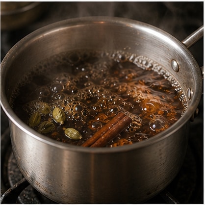 马萨拉奶茶步骤2:冲泡或煮茶