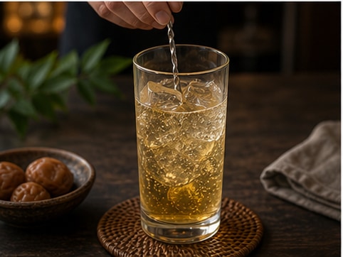 梅酒苏打步骤4:过滤装杯