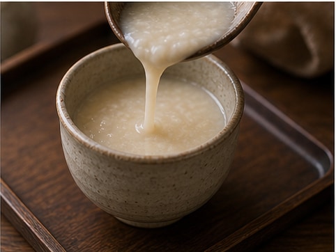 甘酒步骤5：点缀饮用
