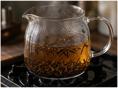 焙茶拿铁步骤2：萃取或冲煮