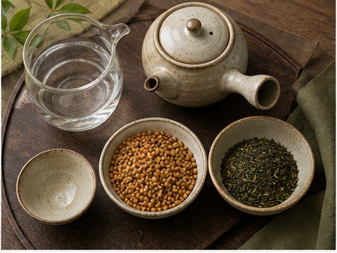 玄米茶材料准备图
