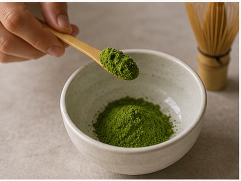 抹茶冰沙步骤1：准备茶底
