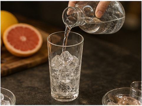 烧酒鸡尾酒步骤2：量取材料