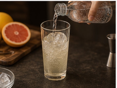 烧酒鸡尾酒步骤4：过滤装杯