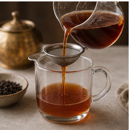 三色奶茶步骤4：过滤调整
