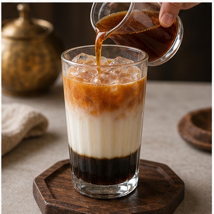 三色奶茶步骤5：装杯完成