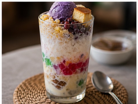 Halo-Halo 饮步骤5:装饰完成