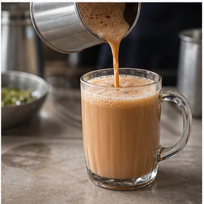 拉茶步骤5:装杯完成