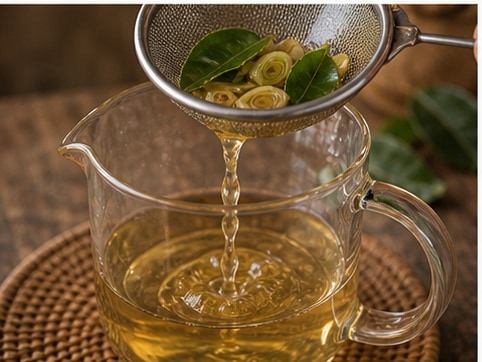 米酒草本饮步骤4：过滤装杯