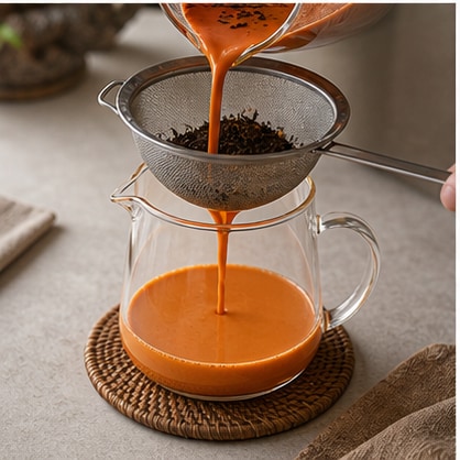 泰式奶茶步骤4：过滤调整