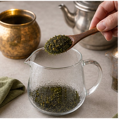 泰式绿奶茶步骤1：准备茶底