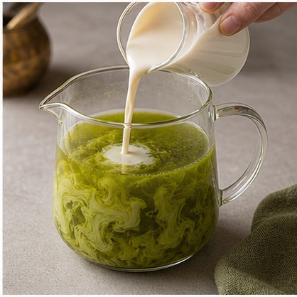 泰式绿奶茶步骤3：加入奶或风味