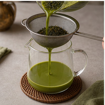 泰式绿奶茶步骤4：过滤调整