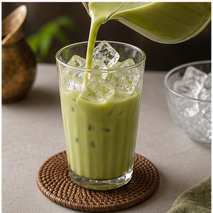 泰式绿奶茶步骤5：装杯完成