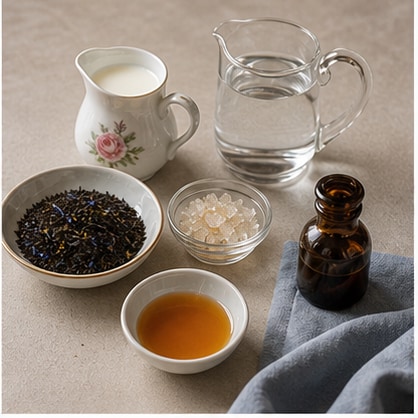 伯爵奶茶材料准备图