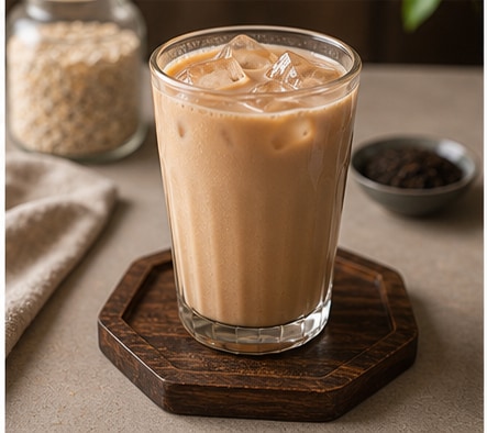 燕麦奶茶步骤5:装杯完成