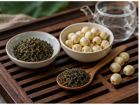 莲子茶步骤1：准备茶底