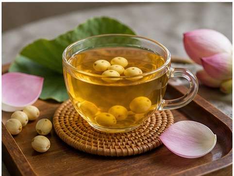 莲子茶步骤5：装杯完成